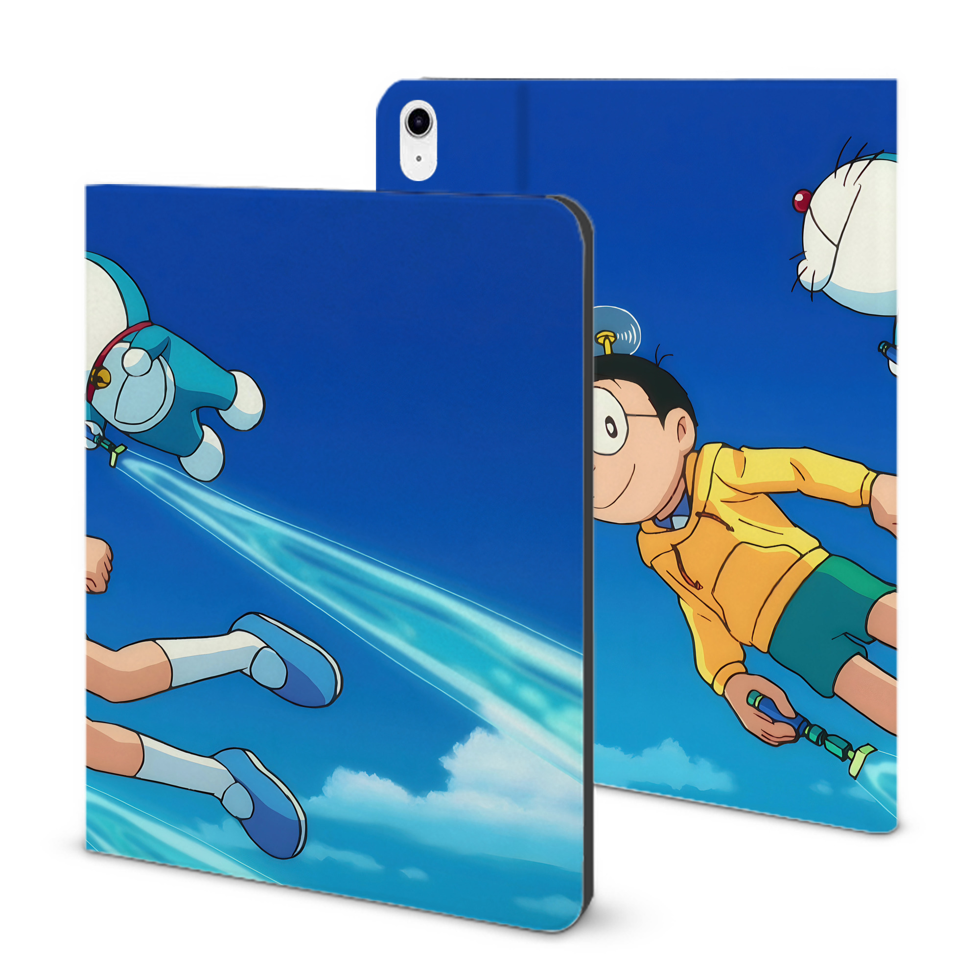 （画像用） ドラえもん Doraemon IPad ケース ブック型 PUレザー TPU 耐衝撃 軽量 薄型 ペン収納なし 全面保護 IPad 各モデル対応
